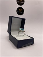 STERLING SILVER WITH LAB CR BLUE TOPAZ SZ8