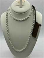 STER SILVER ROPE CHAIN 24 INCH FOR MEN