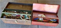 K - LOT OF 2 VINTAGE TOOL BOXES W/ CONTENTS (G15)