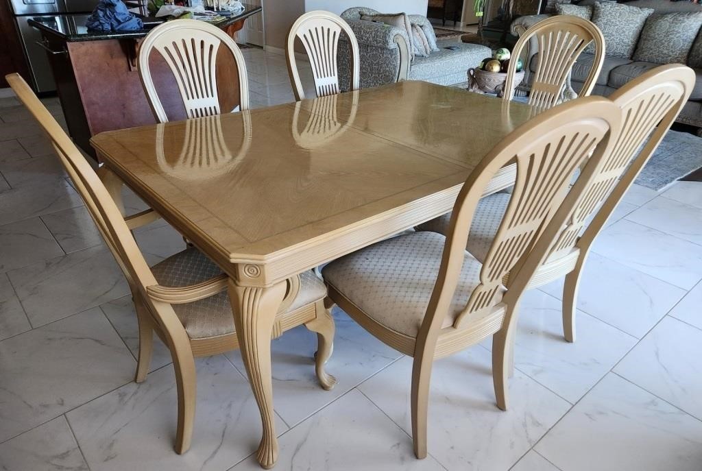 K - DINING TABLE W/ 6 CHAIRS (K18)