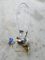 4 assorted padlocks with keys and cables