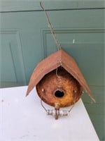 Custom-made galvanized can birdhouse