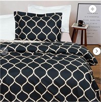 ($43) NTBAY Black and Beige curve duvet cover twin