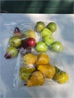 Assorted wax and plastic decorative fruit