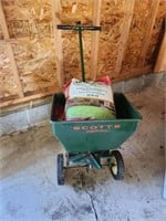 Vintage Scotts rotary lawn spreader with 42 LB