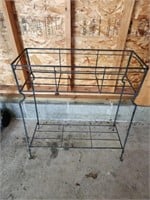 Wrought iron frame planter basket stand, 9.25x