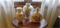 French Limoge, Noritake, Royal Peony  vases (3)