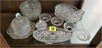 Shelf of glassware, serving dishes