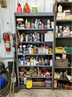 Industrial shelving unit, contents included