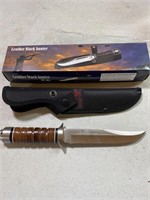 Leather Stack Hunter FC-01 knife &Sheath by Frost