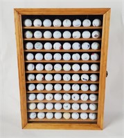 Display Case W/ Golf Course Souvenir Balls