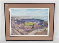 Framed Cleveland Stadium Art Print Signed #'d