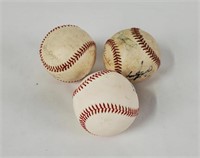 3 Baseballs ( 2 Have Signatures) Bob Feller & More