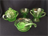 Vintage Green Uranium Dishes
