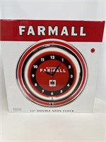 FARMALL CLOCK 15" DOUBLE NEON - NIB - MODERN