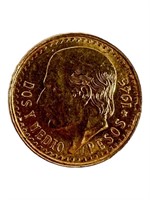 1945 Dos Y Medio Gold Coin 2 1/2