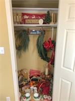 Holiday decor in closet