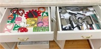 Utensils & cookie cutters in 2) drawers
