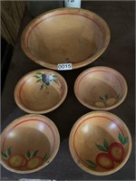 Vintage Wooden Bowl Set (living room)