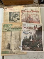 Vintage Loggers World Newspapers (Living room)