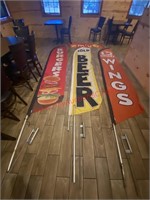 "BEER" FLAG W/ STAND