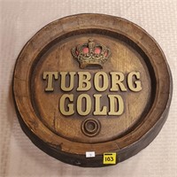Tuborg Gold Barrel Advertising Sign
