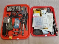 2 Trays of Vintage Measuring & Assorted Tools