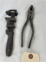 Vintage MK & T RR Adjustable Wrench & Pliers