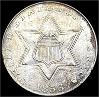 1856 Silver Three Cent CLOSELY UNCIRCULATED
