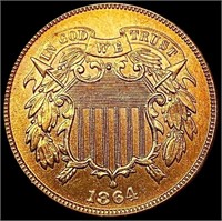 1864 Lg Motto Two Cent Piece UNCIRCULATED