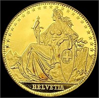 1987 Swiss 1/10oz Gold Helvetia GEM PROOF