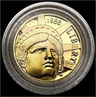 1986-W US Commem .25oz Gold $5 GEM PROOF