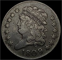 1809 Coronet Head Half Cent NEARLY UNCIRCULATED