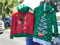 Two Christmas party sweaters
Green hoodie - size