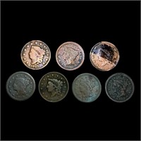 (7) US Large Cents (1827, 1836, 1837, 1851, 1852,