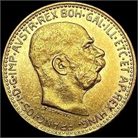 1912 Austria .098oz Gold 10 Corona UNCIRCULATED