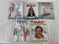 5 Mad Magazines from the 1970's