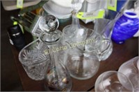 Cut glass decanters and pitcher