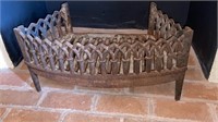 Antique gothic design fireplace grate log holder