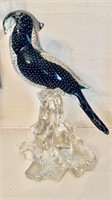 Large Italian art glass parrot bird figure , hand