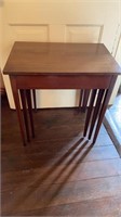 3 antique mahogany side table, graduated size ,