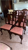 Set of 6 cherry dining chairs with solid back