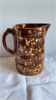 Antique stoneware peacock jug, Bennington pottery