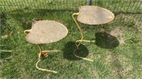 Pair of metal Lilly pad side tables , one fits