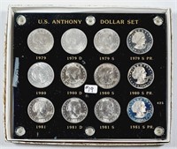 12 coin  Susan B. Anthony Dollar set