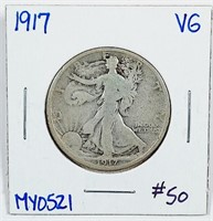 1917  Walking Liberty Half Dollar   VG