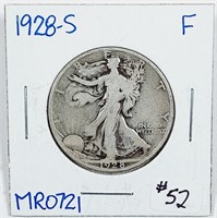 1928-S  Walking Liberty Half Dollar   F