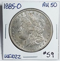 1885-O  Morgan Dollar   AU-50