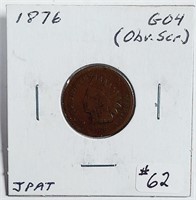 1876  Indian Head Cent   G-4  obv scratch