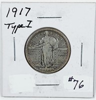 1917  Type I  Standing Liberty Quarter   VF